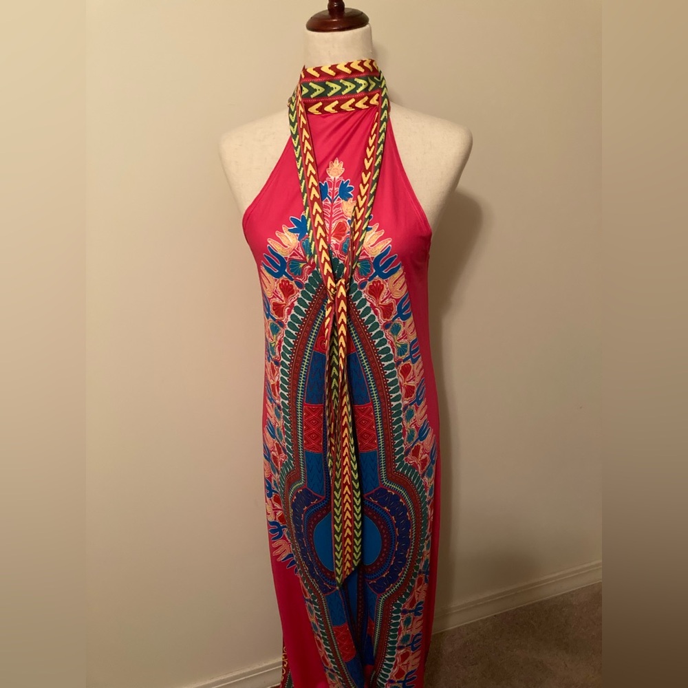 Vibrant Dashiki African Maxi Dress - Picture 4 of 4
